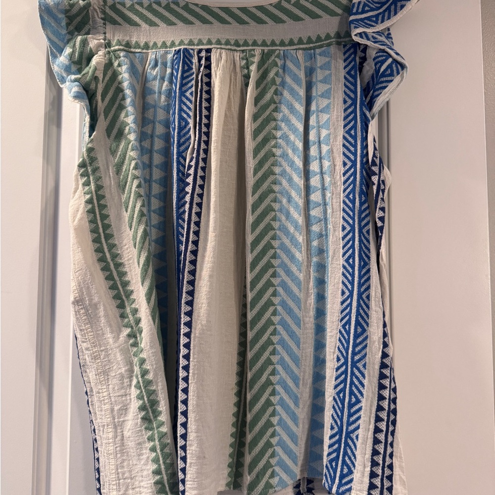 Devotion TWINS Blue and Green Patterned top